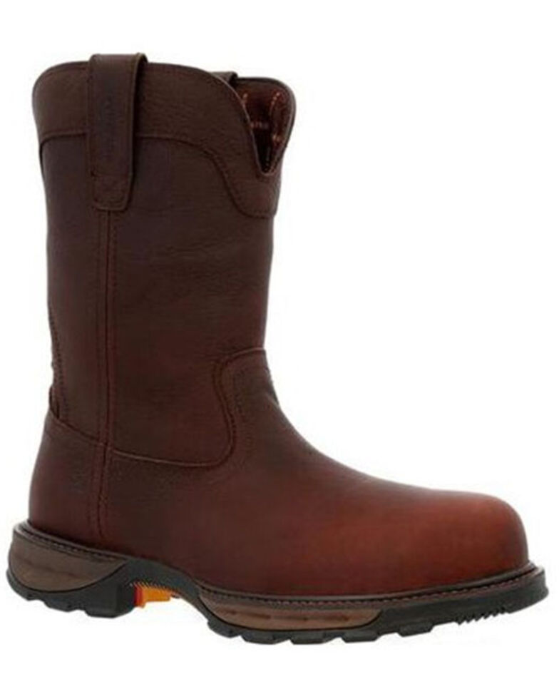 Durango Men's Maverick Wellington Waterproof Western Work Boots - Composite Toe, Brown, hi-res