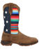 Image #2 - Durango Women's Lady Rebel™ American Flag Serape Work Boots - Square Toe, Brown, hi-res