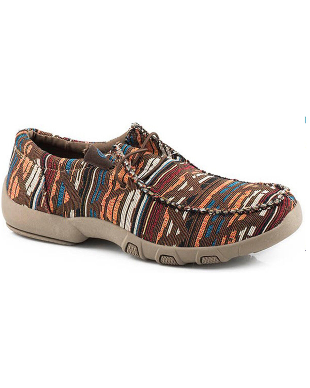 Image #1 - Roper Men's Chillin Southwestern Print Casual Chukka Shoes - Moc Toe, Brown, hi-res