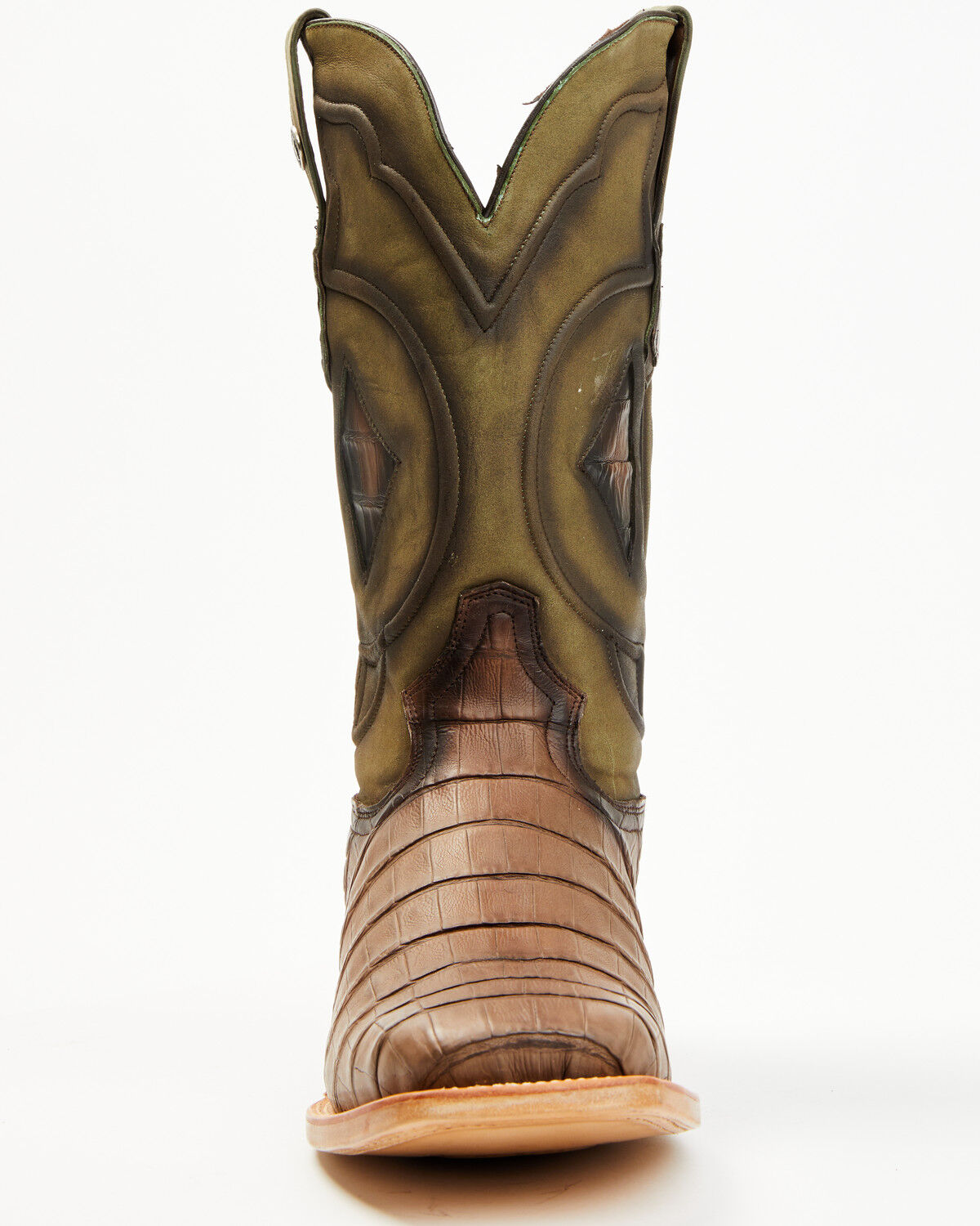 Image #4 - Tanner Mark Men's Exotic Caiman Tall Western Boots - Broad Square Toe, Brown, hi-res