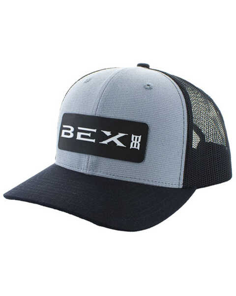 Bex Men's Black & Heather Grey Marshall Icon Logo Patch Mesh-Back Ball Cap , Grey, hi-res