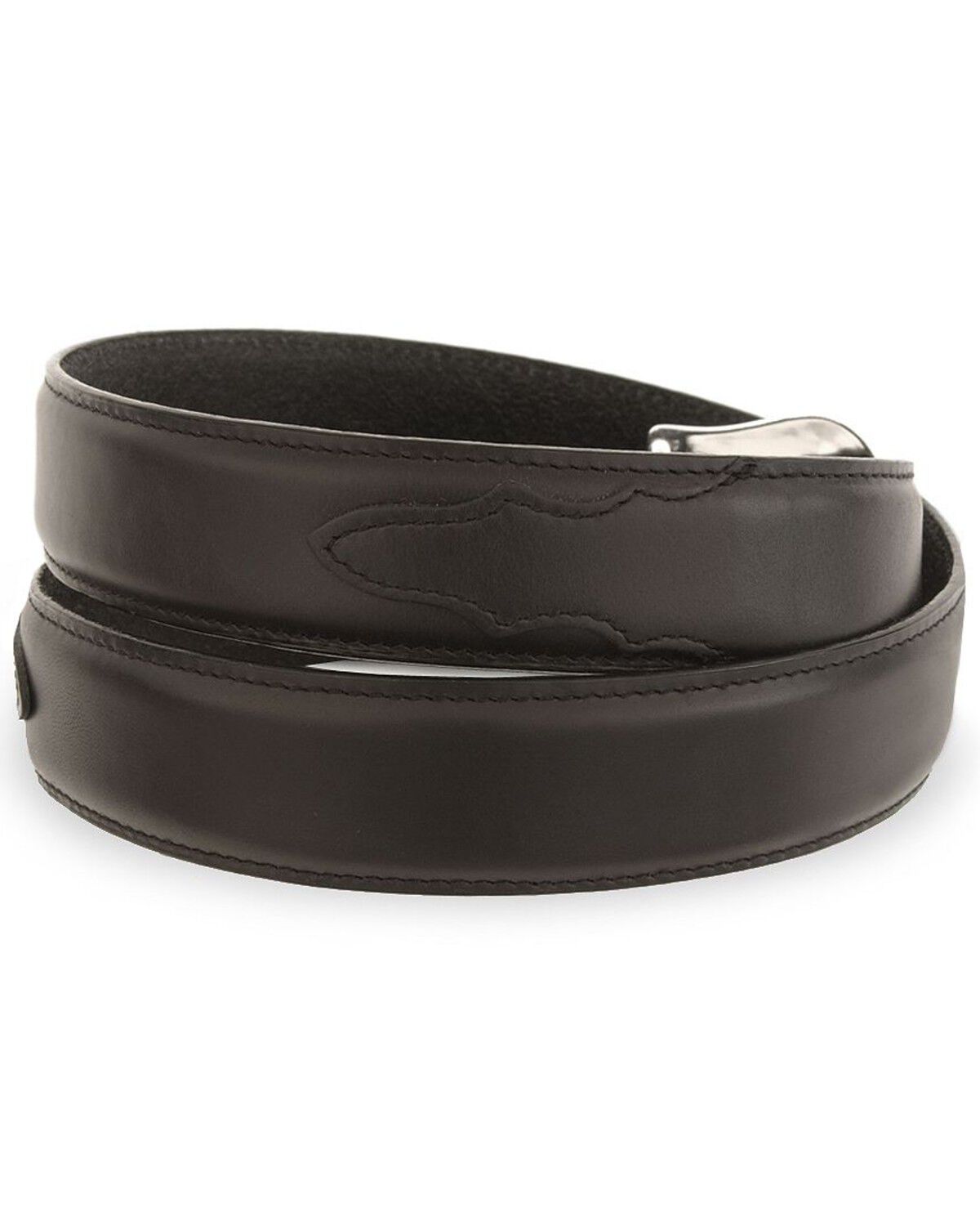 Image #2 - Tony Lama Men's Longhorn Leather Dress Belt - Reg & Big, Black, hi-res