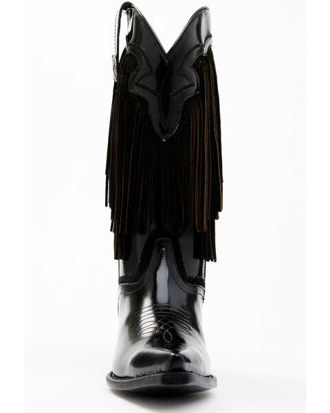 Image #4 - Idyllwind Women's Trooper Fringe Shiny Western Boots - Snip Toe, Black, hi-res