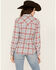 Image #4 - Wrangler Retro Women's Long Sleeve Snap Western Flannel Shirt, Steel Blue, hi-res
