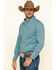 Wrangler 20X Men's Scale Print Performance Long Sleeve Western Shirt , Black/turquoise, hi-res