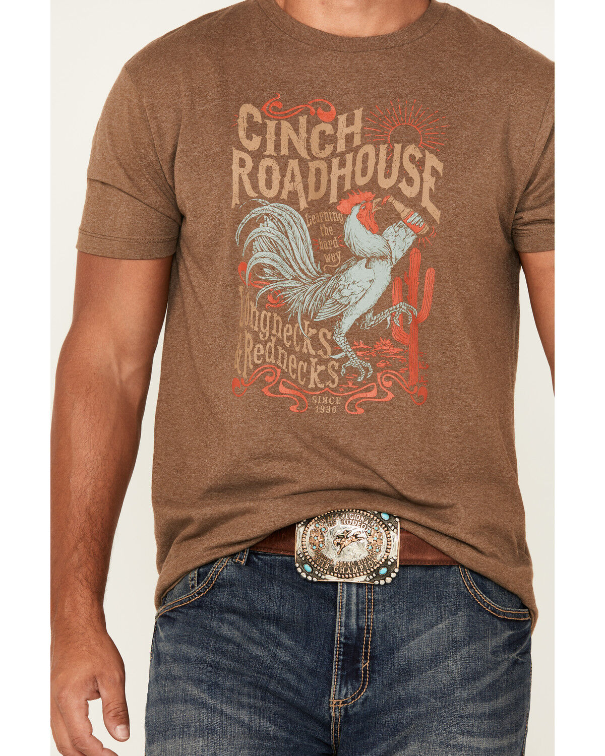 Image #3 - Cinch Men's Roadhouse Rooster Short Sleeve Graphic T-Shirt, Brown, hi-res