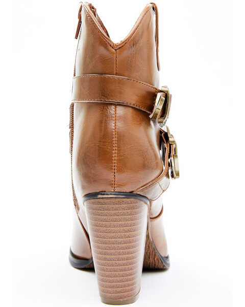 Image #5 - Roper Women's Maybelle Belted Short Western Boots - Round Toe, Brown, hi-res