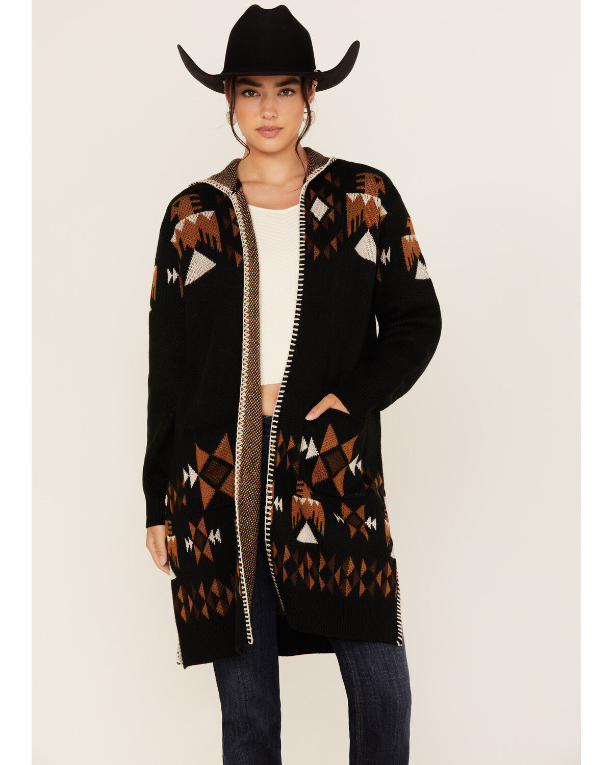 Image #1 - Idyllwind Women's Lilac Southwestern Print Hooded Duster, , hi-res