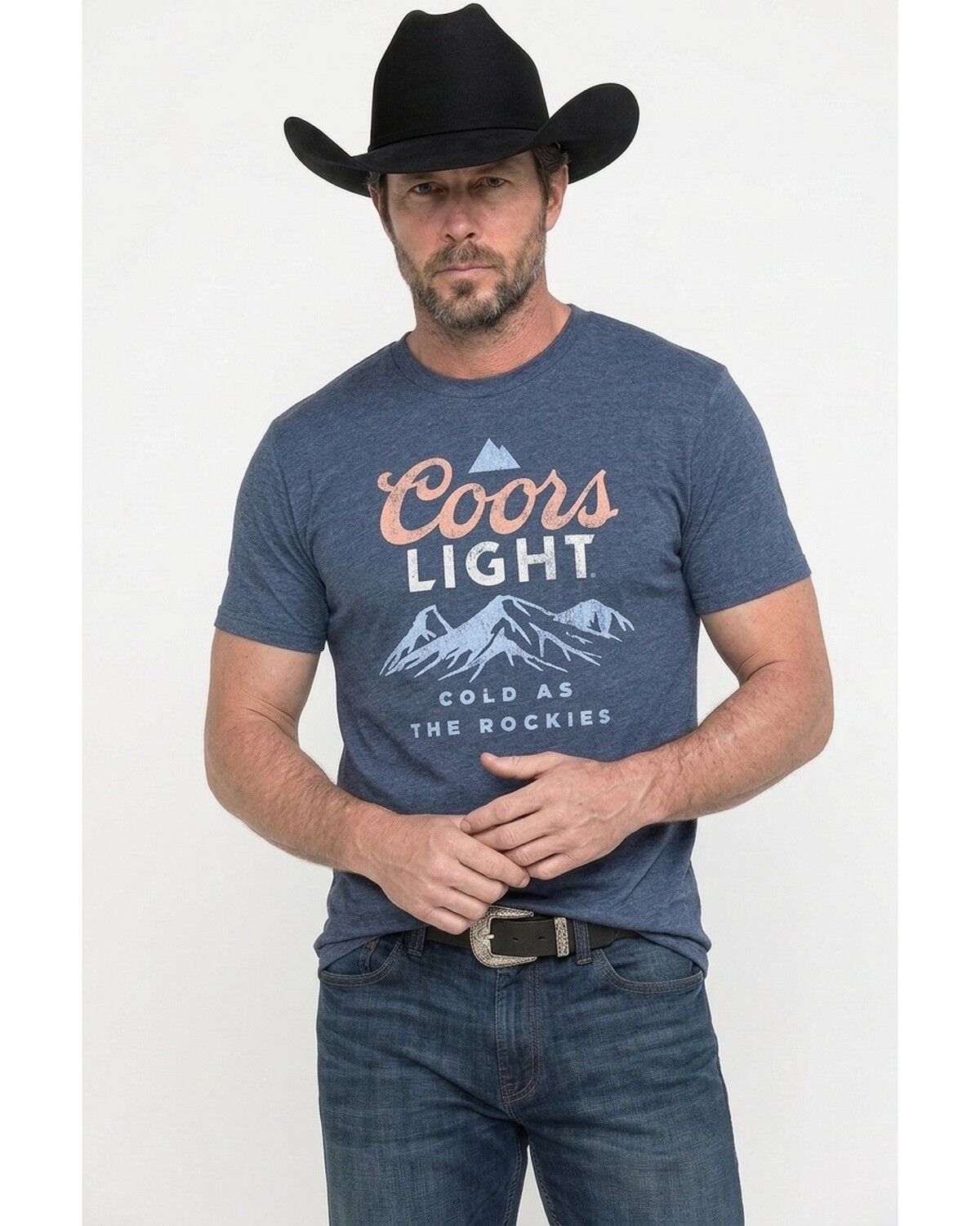 Image #1 - Coors Men's Cold As The Rockies Short Sleeve Graphic T-Shirt, Navy, hi-res