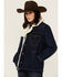 Image #2 - Wrangler Women's Dark Wash Sherpa Lined Denim Jacket, Blue, hi-res