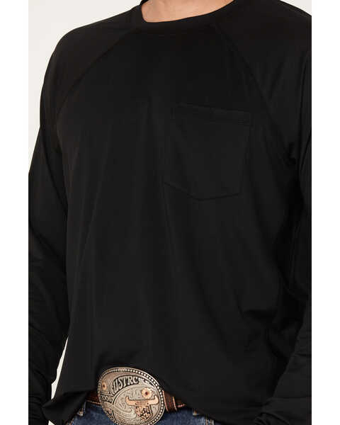 Image #3 - RANK 45® Men's Solid Performance Long Sleeve T-Shirt , Black, hi-res