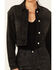 Image #3 - Vibrant Denim Women's Rhinestone Cropped Denim Trucker Jacket, Black, hi-res