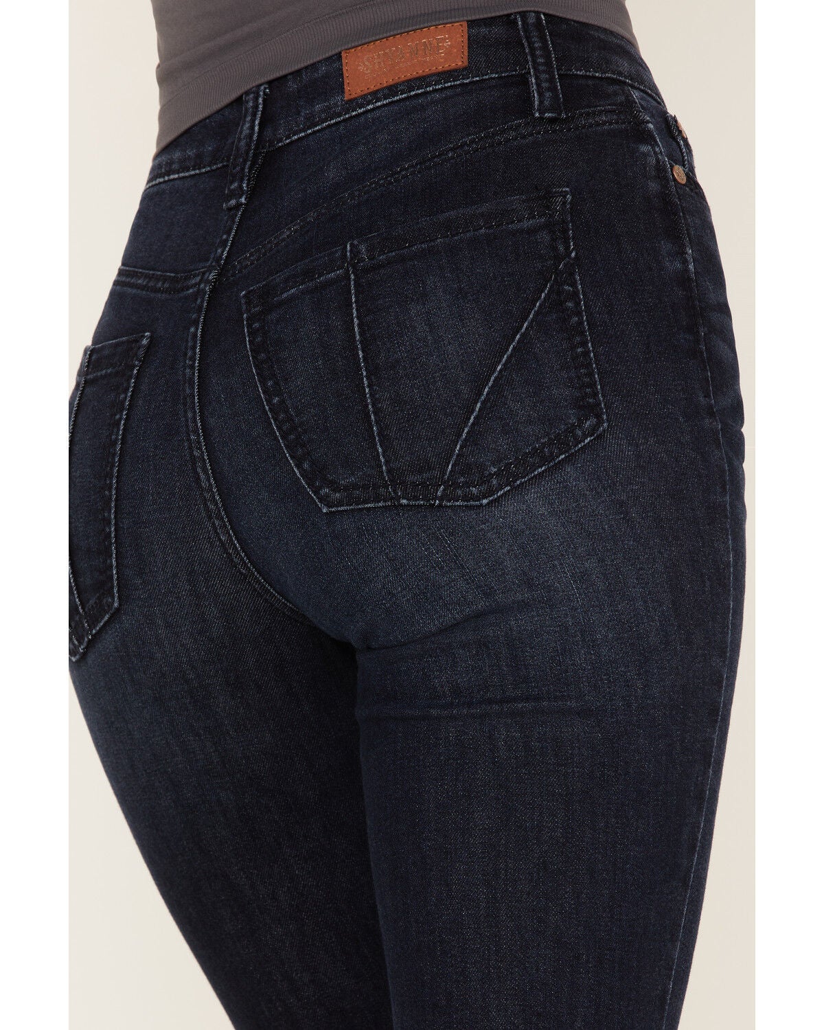 Image #4 - Shyanne Women's Embroidered Dark Wash High Rise Stretch Flare Jeans, , hi-res