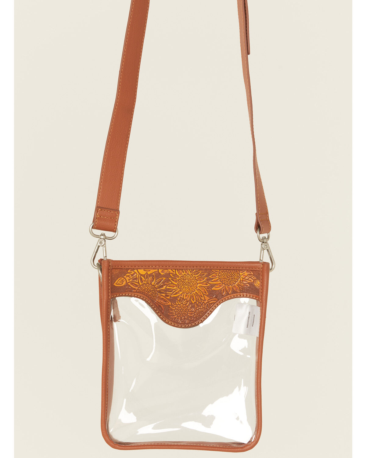 Image #2 - Shyanne Women's Zoie Sunflower Tooled Crossbody Stadium Bag, Brown, hi-res
