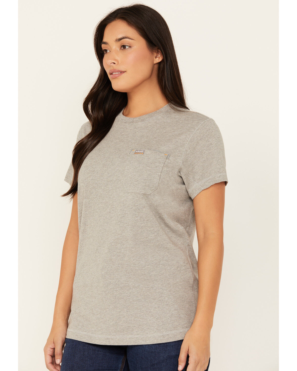 Image #3 - Ariat Women's Rebar Workman True Grit Short Sleeve Work T-Shirt, Heather Grey, hi-res