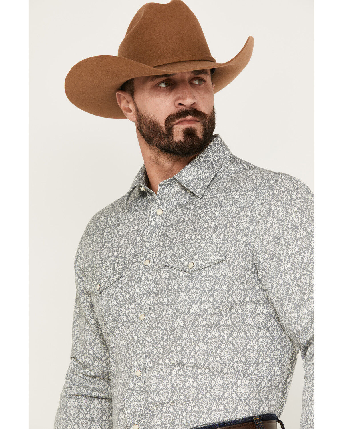 Image #2 - Gibson Men's Goldfield Floral Print Long Sleeve Western Pearl Snap Shirt, , hi-res