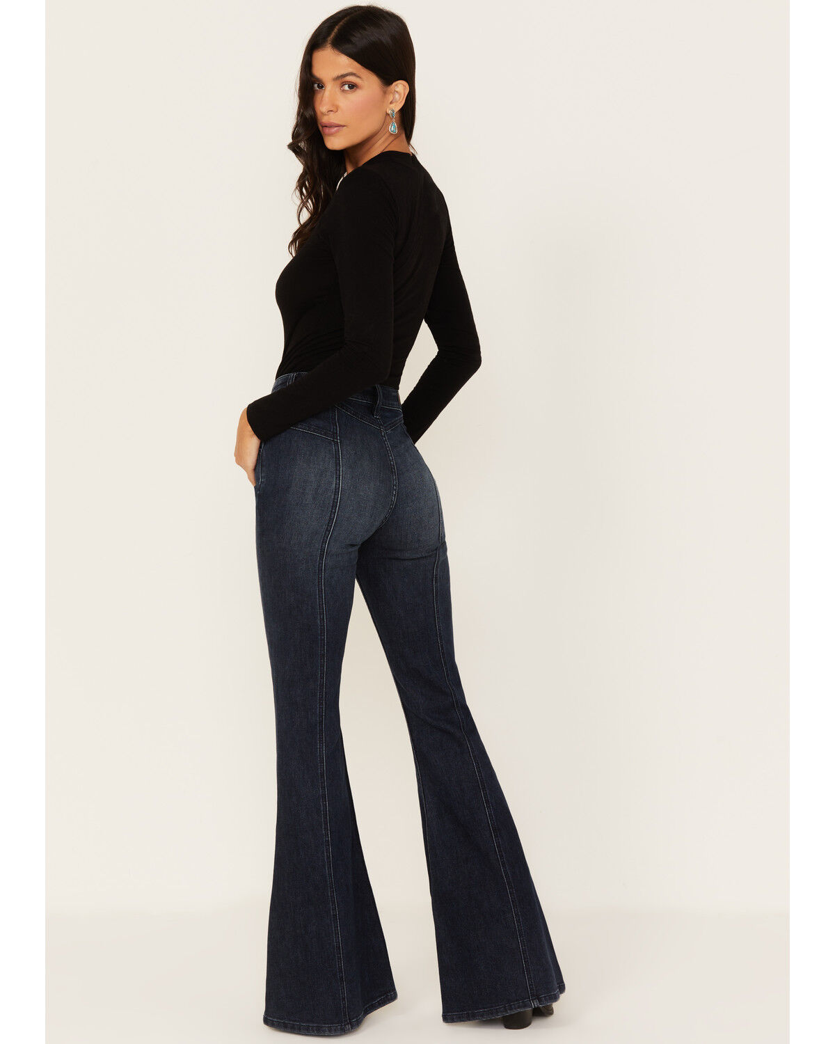 Image #3 - Shyanne Women's Dark Wash High Rise Eden Stretch Flare Jeans, , hi-res