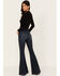 Image #3 - Shyanne Women's Dark Wash High Rise Eden Stretch Flare Jeans, , hi-res