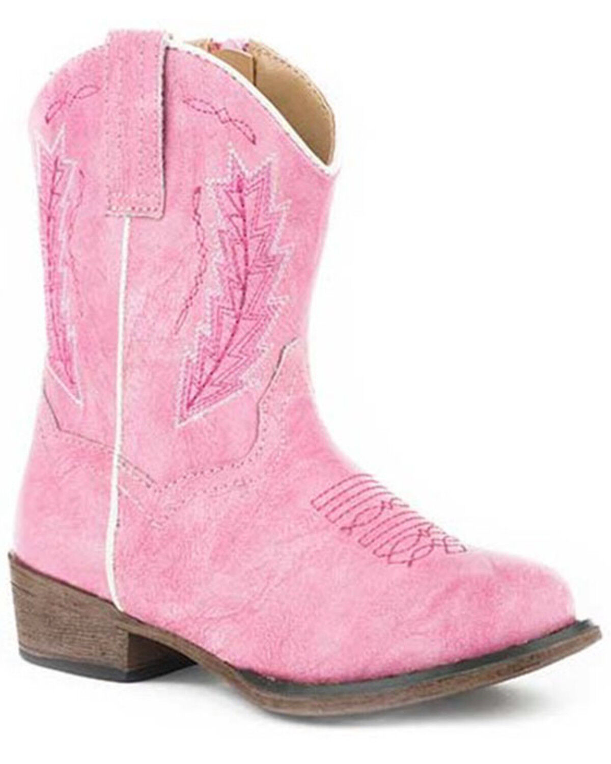 Image #1 - Roper Toddler Girls' Taylor Western Boots - Round Toe, Pink, hi-res