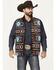 Image #1 - RANK 45® Men's Reversible Southwestern Softshell Vest, Chocolate, hi-res