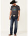 Rock & Roll Denim Men's Charcoal Circle Graphic Short Sleeve T-Shirt , Charcoal, hi-res