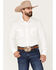 Image #1 - Rock & Roll Denim Men's Solid Stretch Western Shirt , White, hi-res