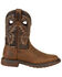 Image #2 - Rocky Men's Ride FLX Waterproof Pull On Western Boot - Square Toe, Brown, hi-res