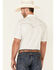 Image #4 - Cowboy Hardware Men's Dash Diamond Geo Print Short Sleeve Snap Western Shirt , White, hi-res