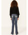 Image #3 - Rock & Roll Denim Girls' Embellished Pockets Bootcut Jeans, Blue, hi-res
