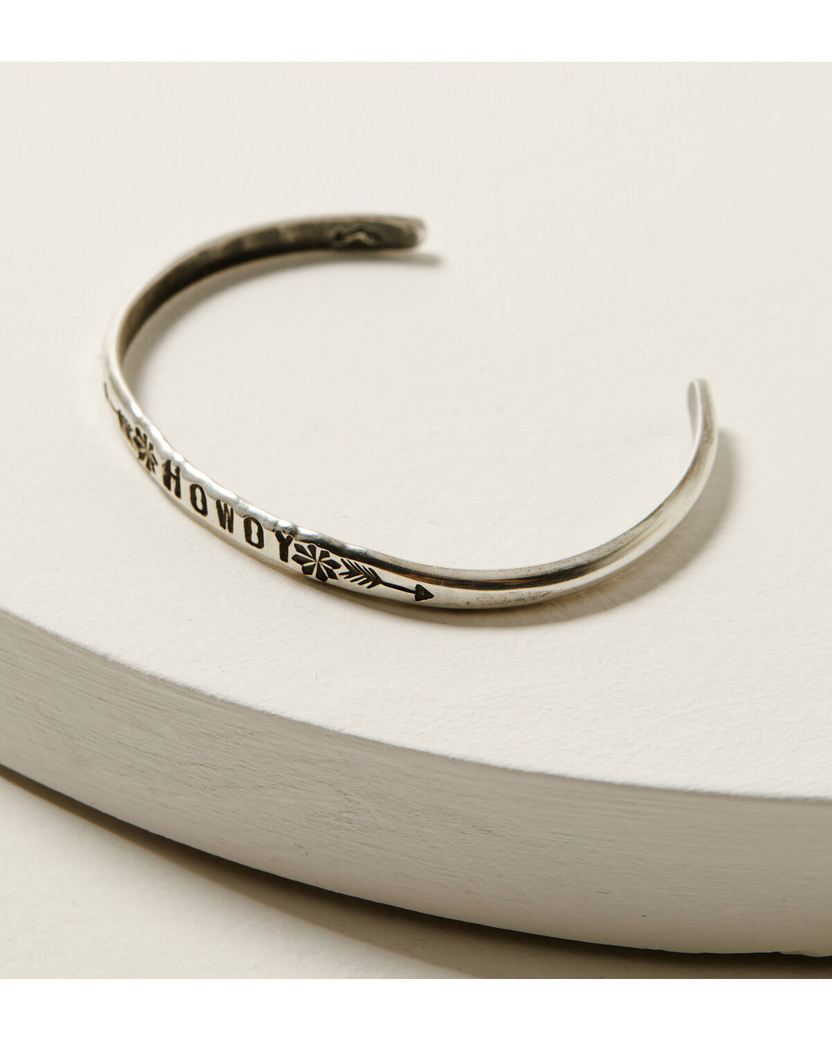 Image #3 - Broken Arrow Jewelry Women's Stamped Howdy Cuff, Silver, hi-res