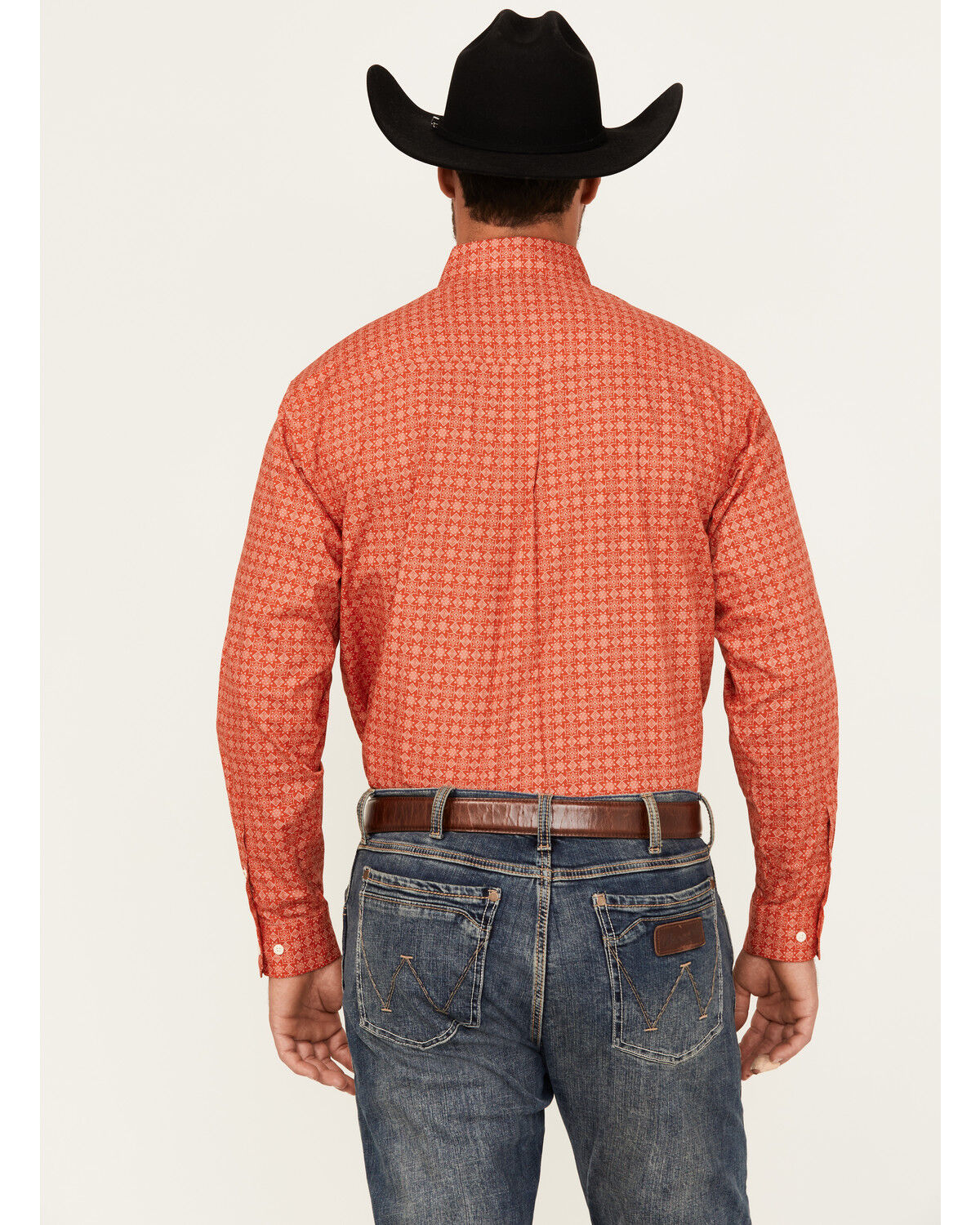 Image #4 - Cinch Men's Medallion Print Long Sleeve Button-Down Western Shirt, Red, hi-res