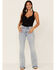 Image #1 - Idyllwind Women's Light Wash Mustang High Risin' Released Hem Flare Denim Jeans, Light Blue, hi-res