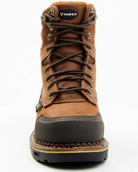 Image #4 - Hawx Men's 8" Internal Met Guard Work Boots - Composite Toe, Brown, hi-res