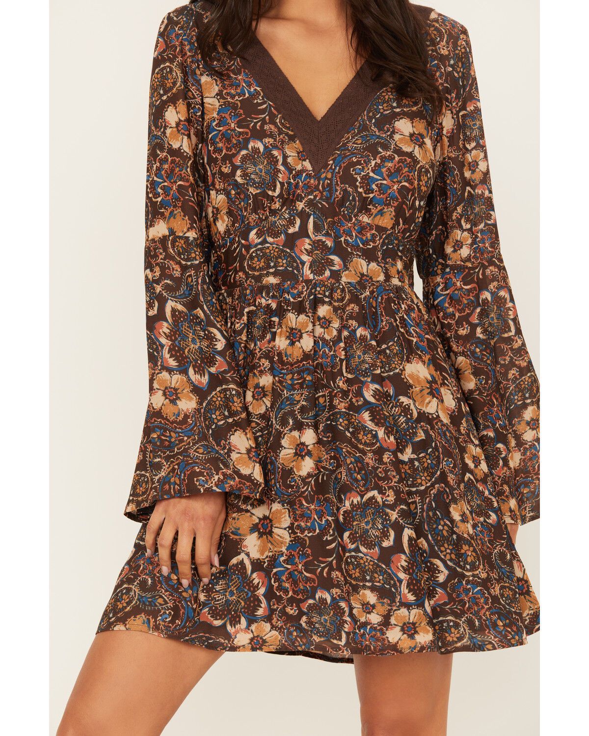 Image #2 - Idyllwind Women's Flora Long Sleeve Floral Mini Dress, , hi-res