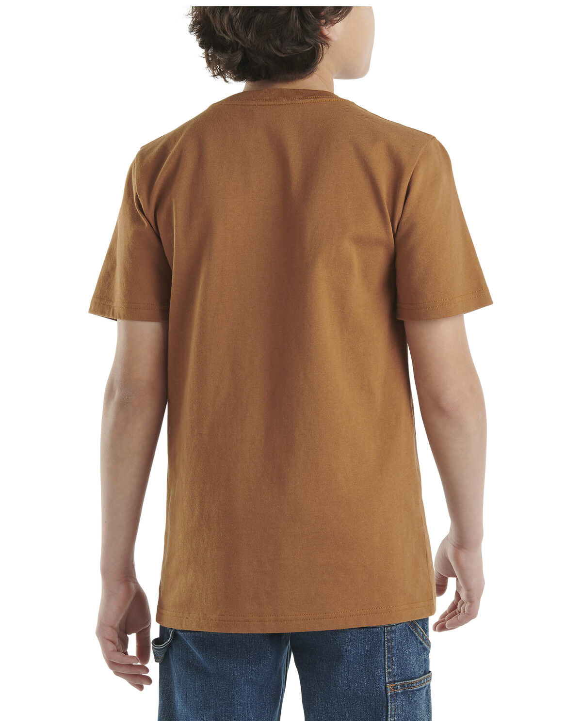 Image #3 - Carhartt Boys' Solid Short Sleeve Pocket T-Shirt, Brown, hi-res