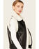Image #2 - Ashley Women's Faux Leather Aviator Sherpa Zip-Up Vest, Black, hi-res