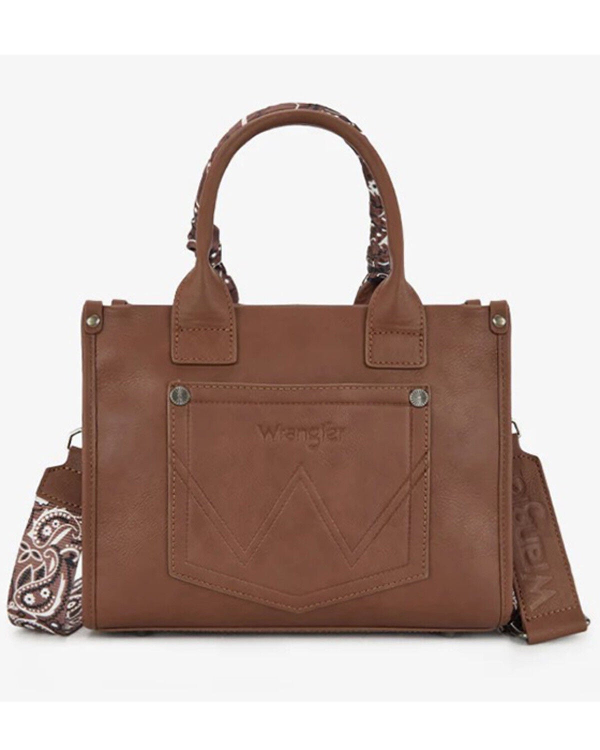 Image #2 - Wrangler Women's Bandana Paisley Print Crossbody Bag, Brown, hi-res