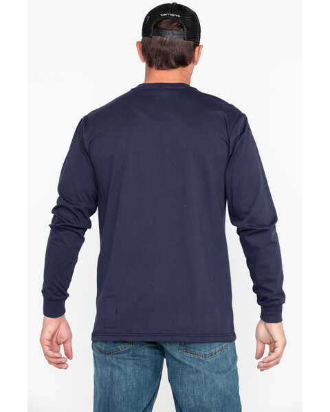 Image #3 - Carhartt Men's FR Long Sleeve Pocket Work Shirt, Navy, hi-res