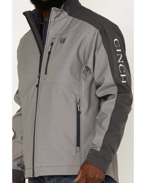 Image #3 - Cinch Men's Textured Logo Concealed Carry Softshell Jacket, Grey, hi-res