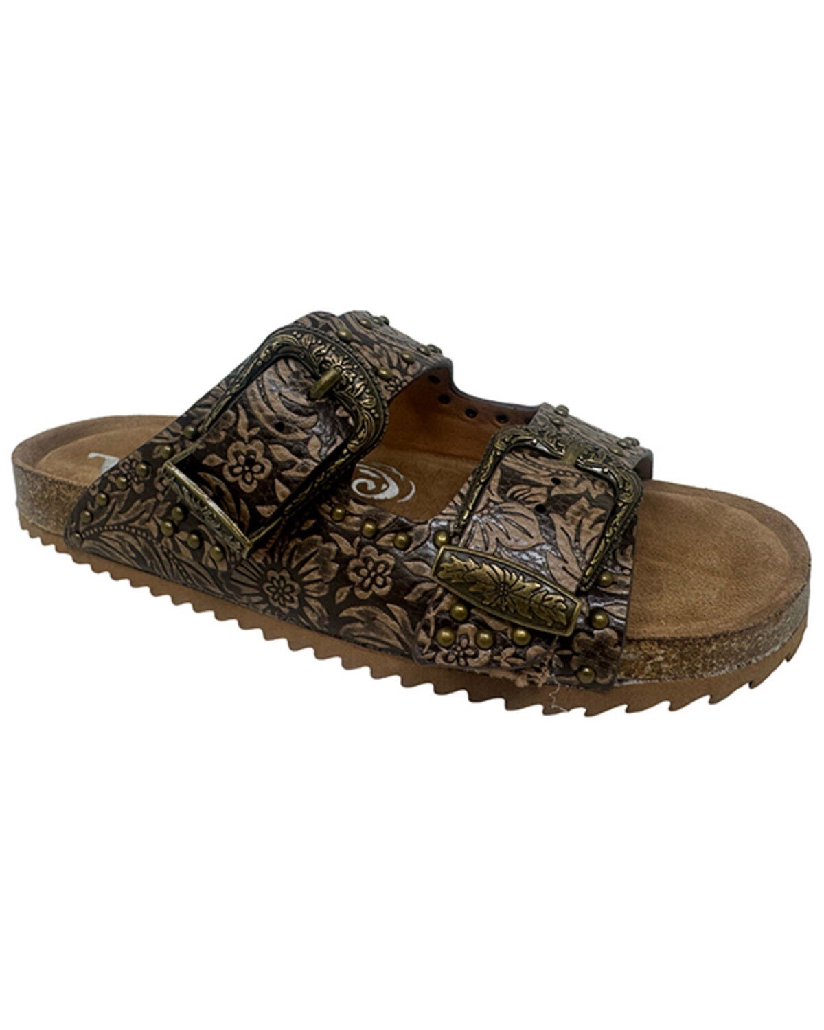 Image #1 - Very G Women's Heidi Tooled Sandals, Brown, hi-res