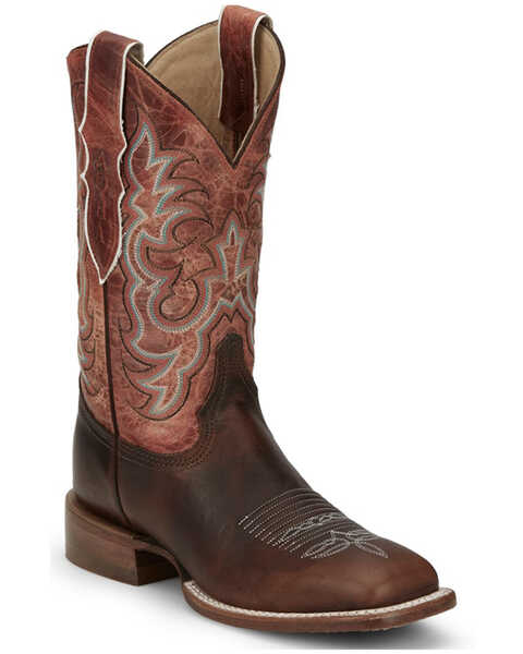 Image #1 - Justin Women's Stoneage Western Boots - Broad Square Toe, Cognac, hi-res