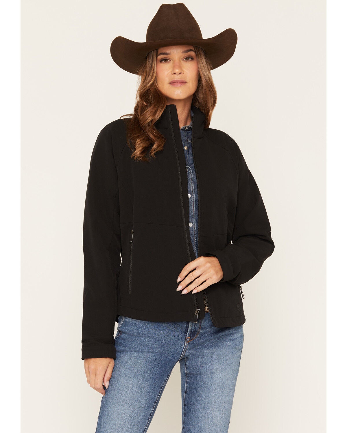 Image #1 - Ariat Women's Atlas Concealed Carry Softshell Jacket, Black, hi-res