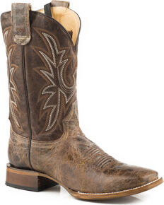 Roper Men's Pierce Sidewinder Concealed Carry System Cowboy Boots - Square Toe , Brown, hi-res
