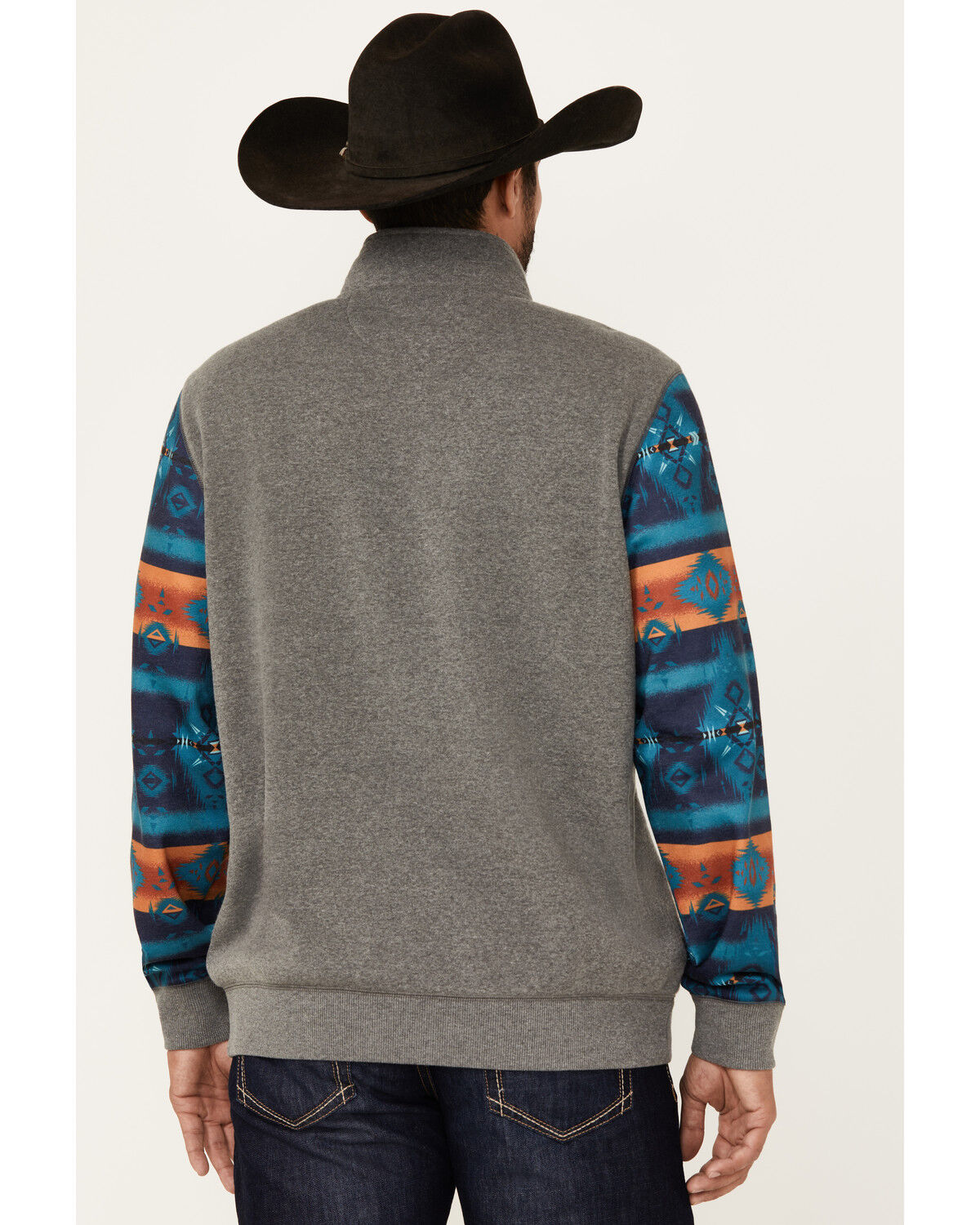 Image #4 - RANK 45® Men's Morocco Color Block 1/4 Zip Pullover, Charcoal, hi-res