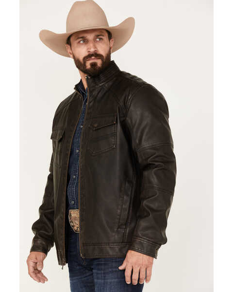 Image #2 - Cody James Men's Houston Distressed Moto Jacket, Brown, hi-res