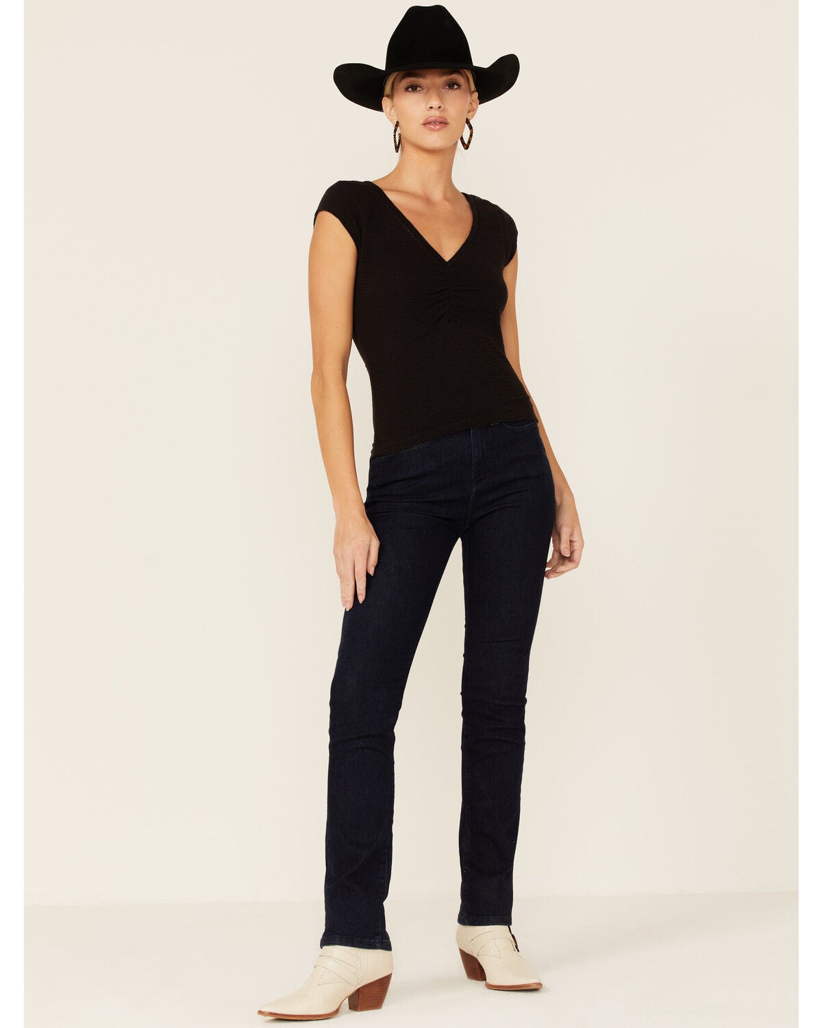 Lola Jeans Women's Dark Wash High Rise Straight Leg Jeans, Blue, hi-res