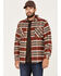 Image #1 - Brixton Men's Bowery Stretch Plaid Print Long Sleeve Utility Flannel Shirt, Burgundy, hi-res