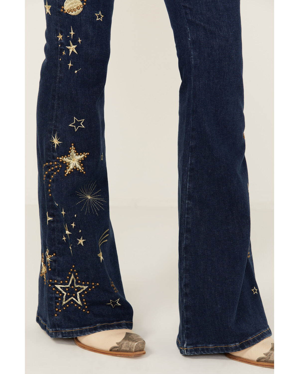 Image #2 - Driftwood Women's Shooting Star Dark Wash High Rise Flare Jeans, Dark Wash, hi-res