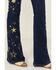 Image #2 - Driftwood Women's Shooting Star Dark Wash High Rise Flare Jeans, Dark Wash, hi-res
