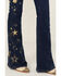 Image #2 - Driftwood Women's Shooting Star Dark Wash High Rise Flare Jeans , Dark Wash, hi-res